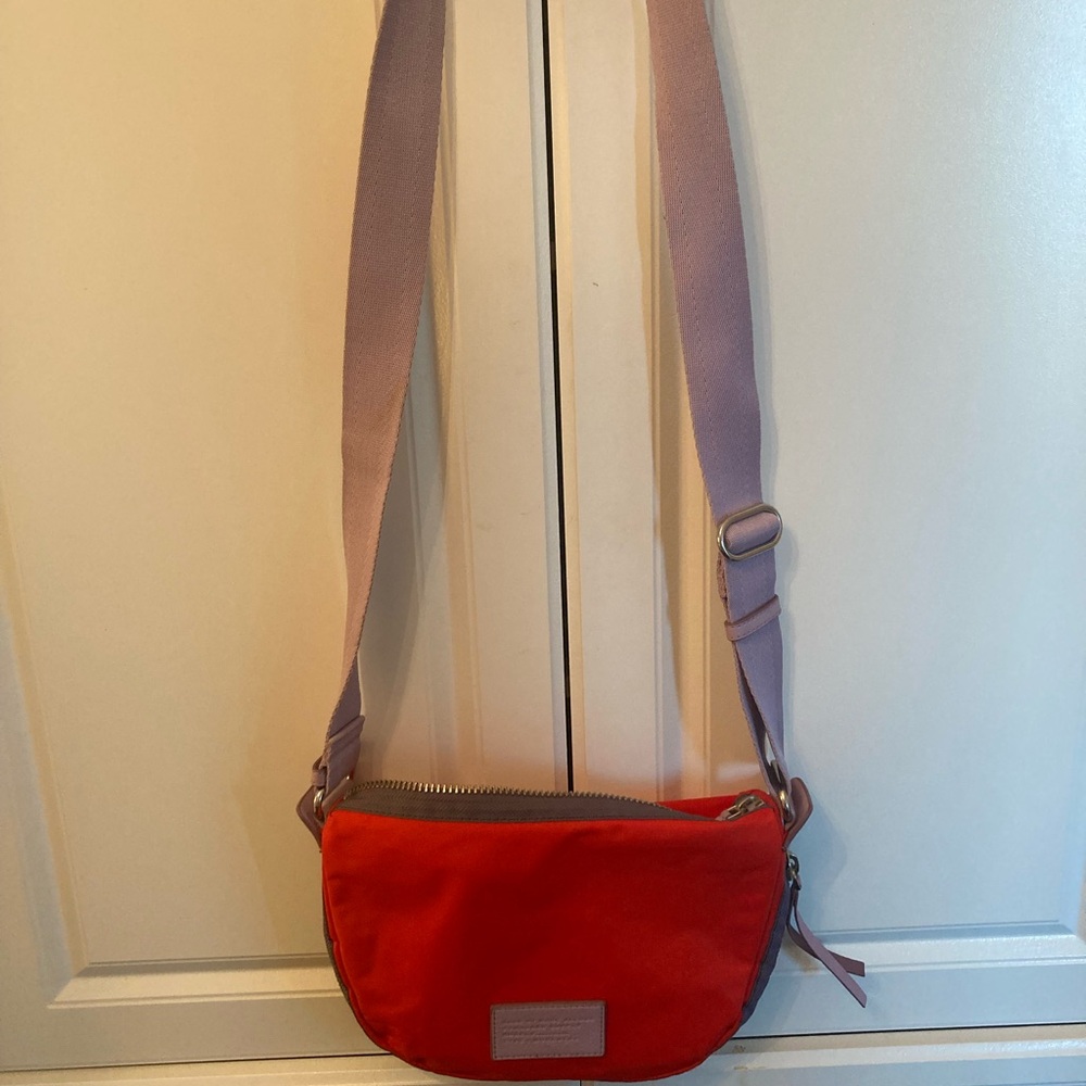 Marc by Marc Jacobs Vibrant Red and Purple Crossbody Bag with Adjustable Strap